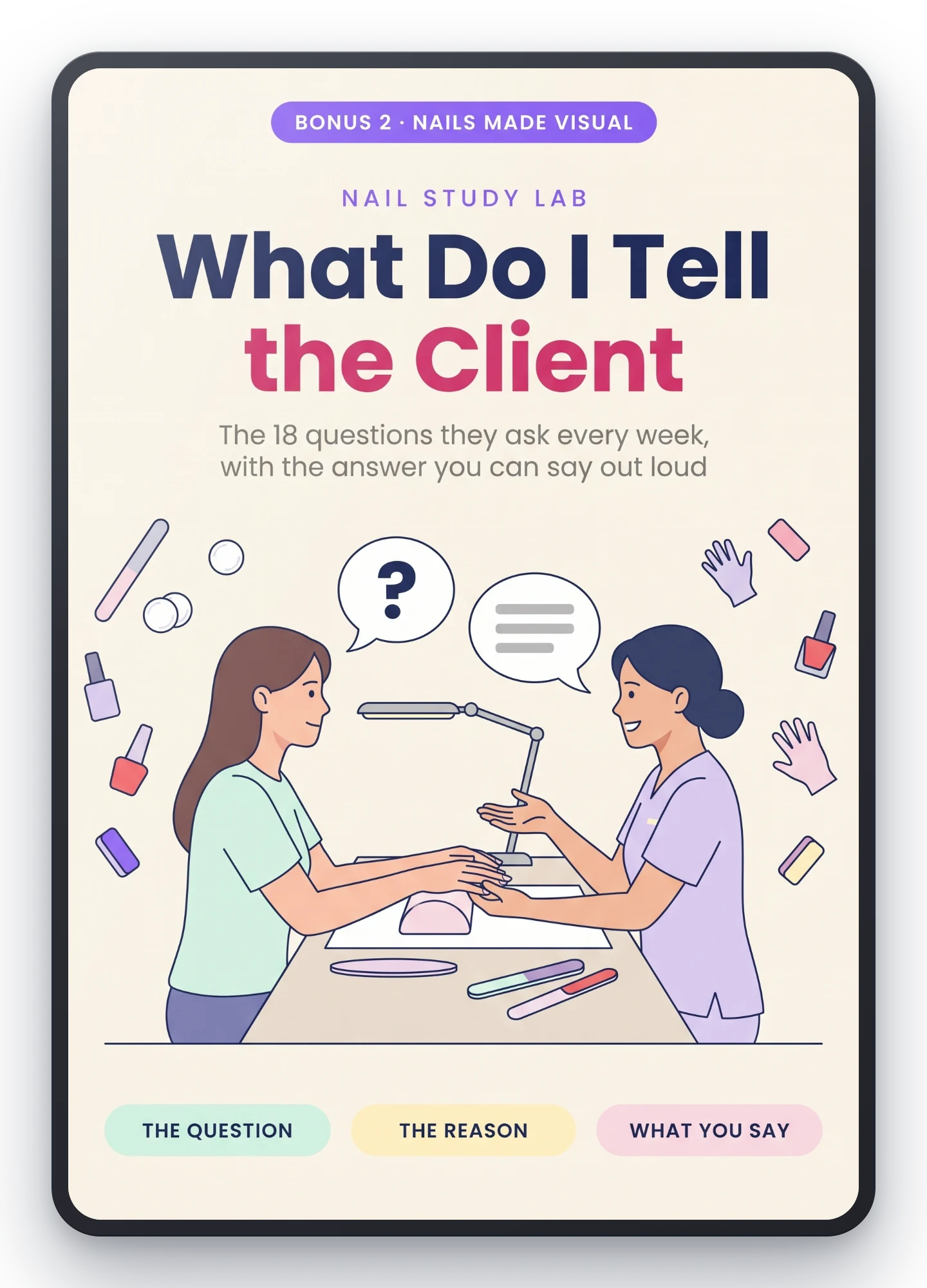 What Do I Tell the Client, the bonus with the 18 questions clients ask